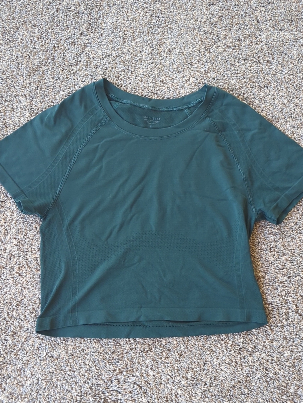 Athleta Momentum Short Sleeve Crop Tee - Pine S